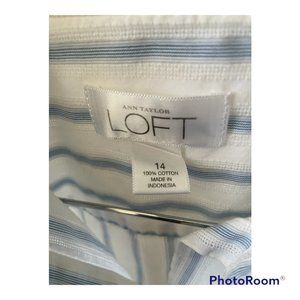 Ann Taylor Loft 3/4 Sleeve Cotton Shirt